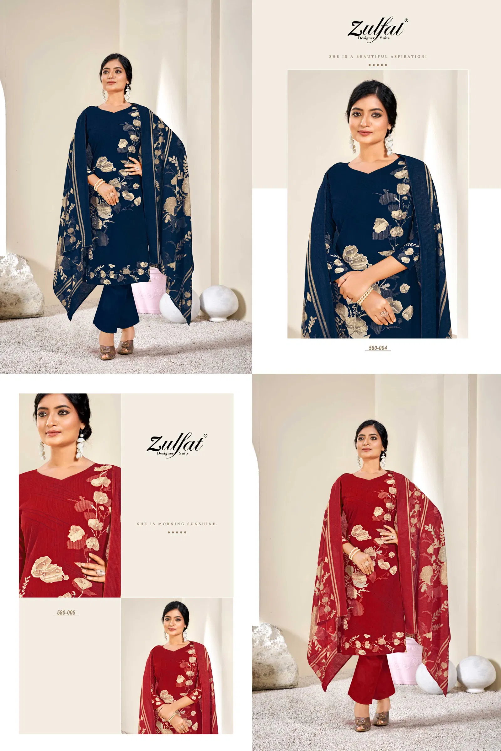 Zahavi Vol 4 By Zulfat Viscose Digital Printed Dress Material Wholesale Shop In Surat
